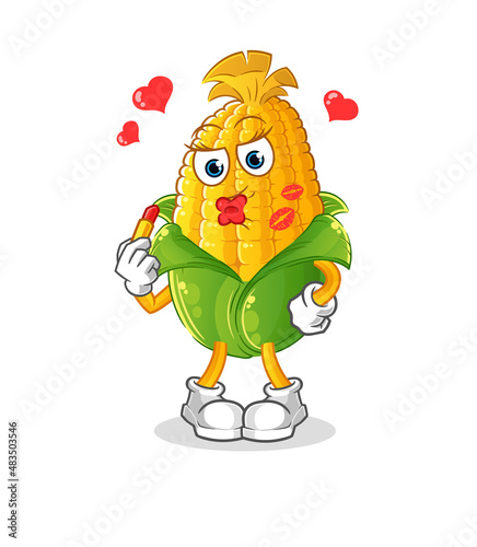corn make up mascot. cartoon vector