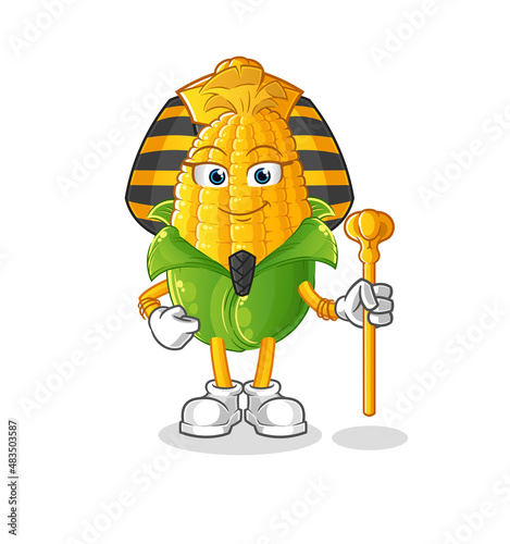 corn ancient egypt cartoon. cartoon mascot vector