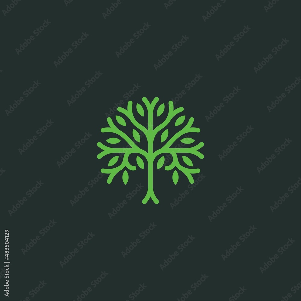 Abstract tree logo design illustration vector template
