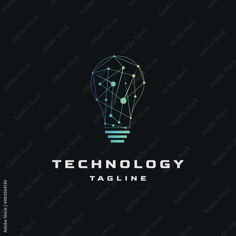 Creative bulb technology logo design vector template Creative bulb technology logo design vector template