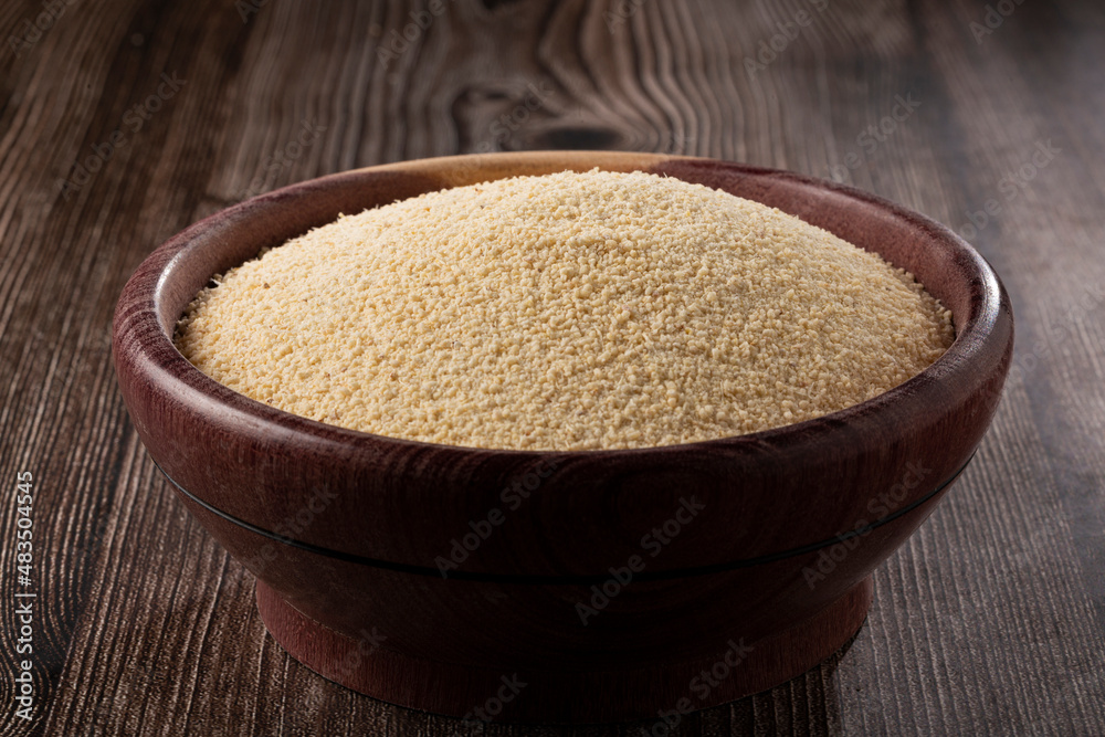 Cassava flour in the bowl. Cassava flour in the bowl.
