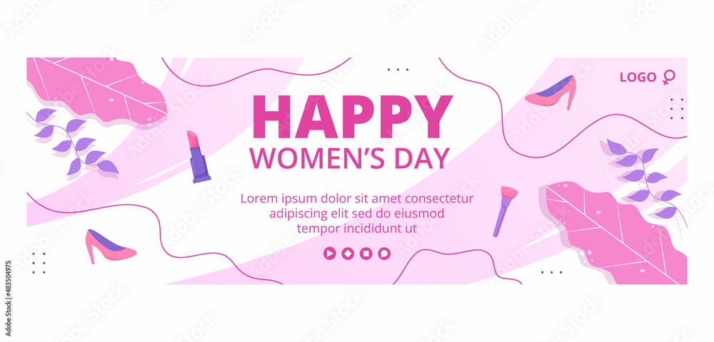 Women's Day Cover Template Flat Illustration Editable of Square Background Suitable for Social Media, Greeting Card and Web Internet Ads