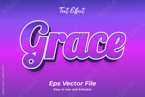 Grace text effect. editable and easy to use. premium vector