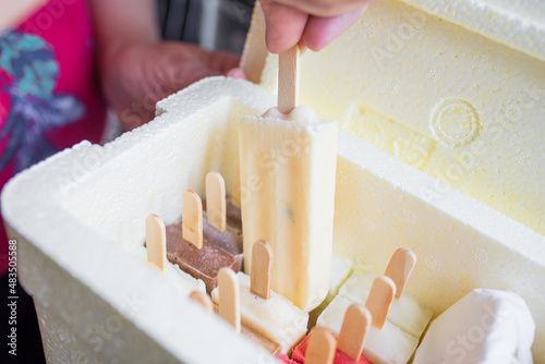 Choosing an artisan vanilla popsicle photo