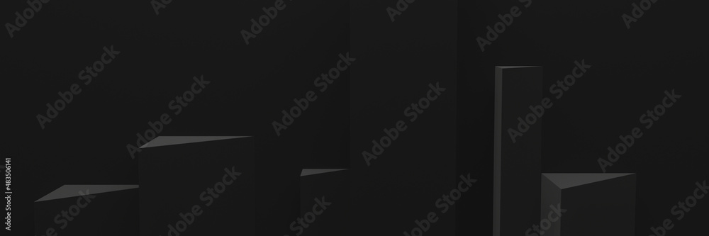 3D rendered abstract black geometric background. 3D rendered abstract black geometric background.