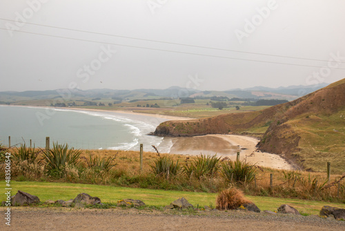 View from Katiki Point, Moeraki Peninsula, Otago, New Zealand photo