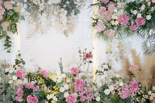 wedding decoration flower background,  colorful background, fresh rose,