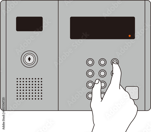 Clip art of building auto-lock