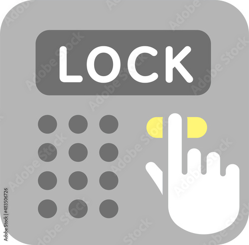 Flat design illustration of a building's auto lock