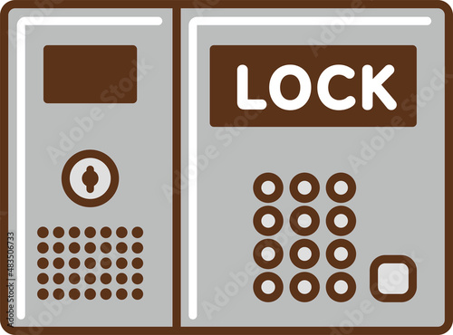 Clip art of building auto-lock