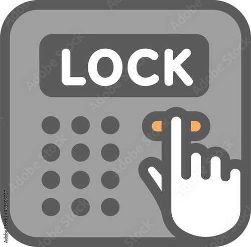 Clip art of building auto-lock