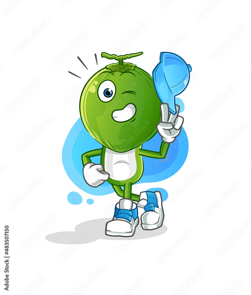 green coconut head cartoon young boy character cartoon green coconut head cartoon young boy character cartoon