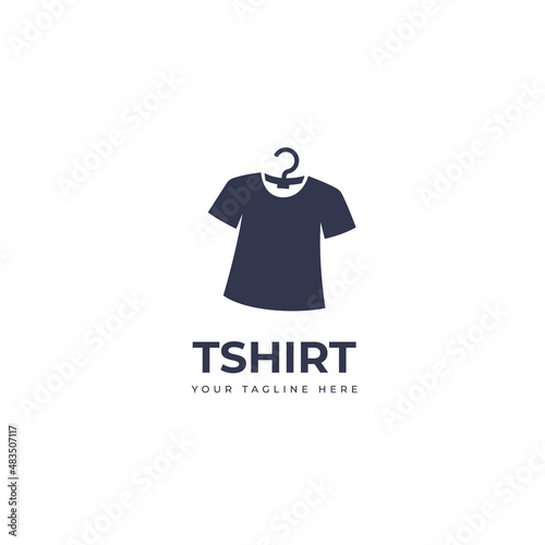 Simple basic tshirt tee logo icon with cloth hanger
