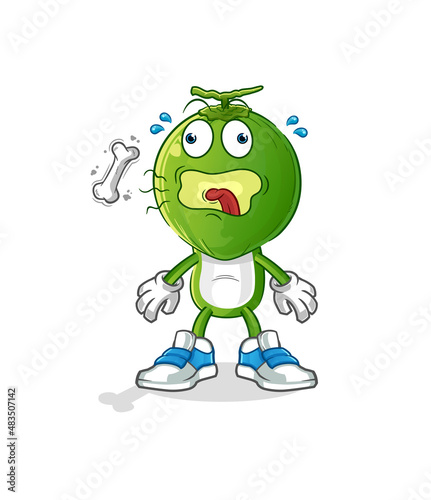 green coconut head cartoon burp mascot. cartoon vector