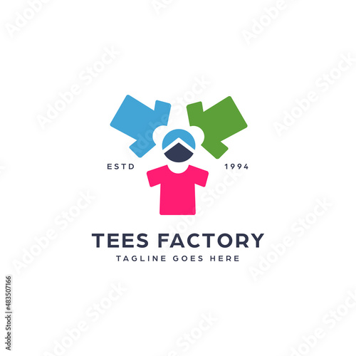 Tee tshirt maker logo icon template, logo for tshirt and garment textile factory business