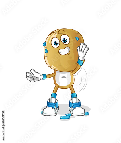 potato head cartoon stretching character. cartoon mascot vector