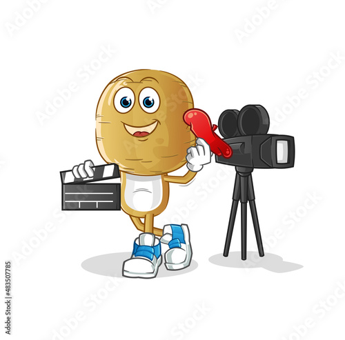 potato head cartoon director mascot. cartoon vector