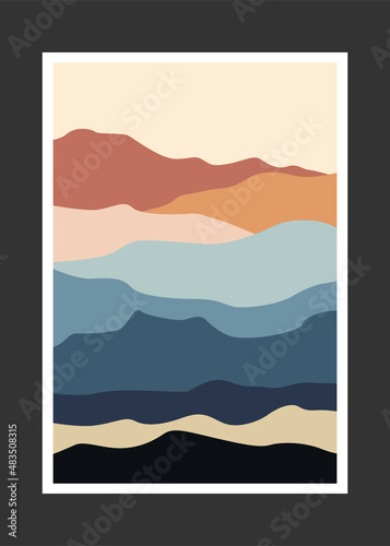 abstract mountain painting, Abstract background, Premium Vector