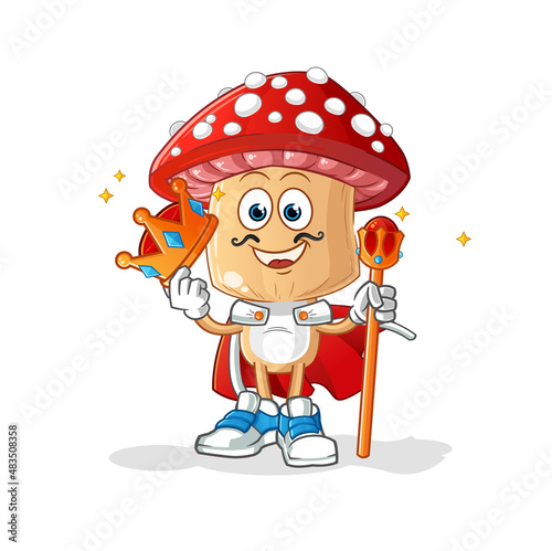 Bilde på lerret red mushroom head cartoon king vector. cartoon character