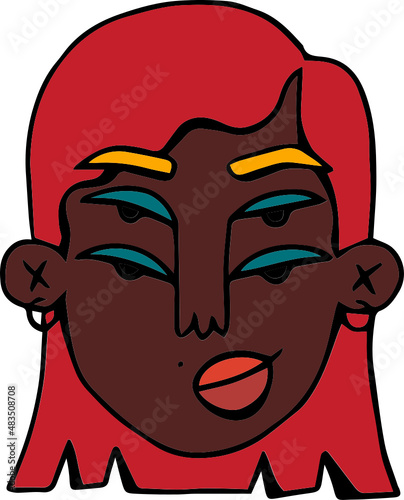 Face portrait of queer person smirking