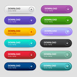 Set of Download icons button design. Colorful download button pack for website, ads, UI, and project. vector EPS 10