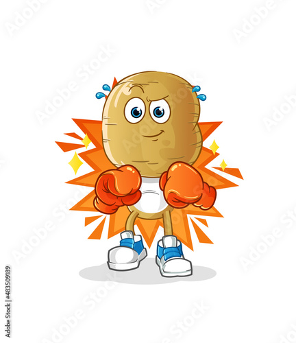 potato head cartoon boxer character. cartoon mascot vector