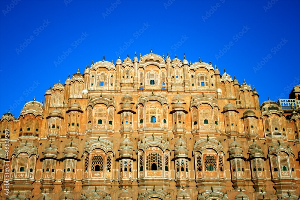 Hawa Mahal, Jaipur. Hawa Mahal, or the Palace of Winds (or Breeze), is a palace at Jaipur in the state of Rajasthan in India. It has 953 small windows.