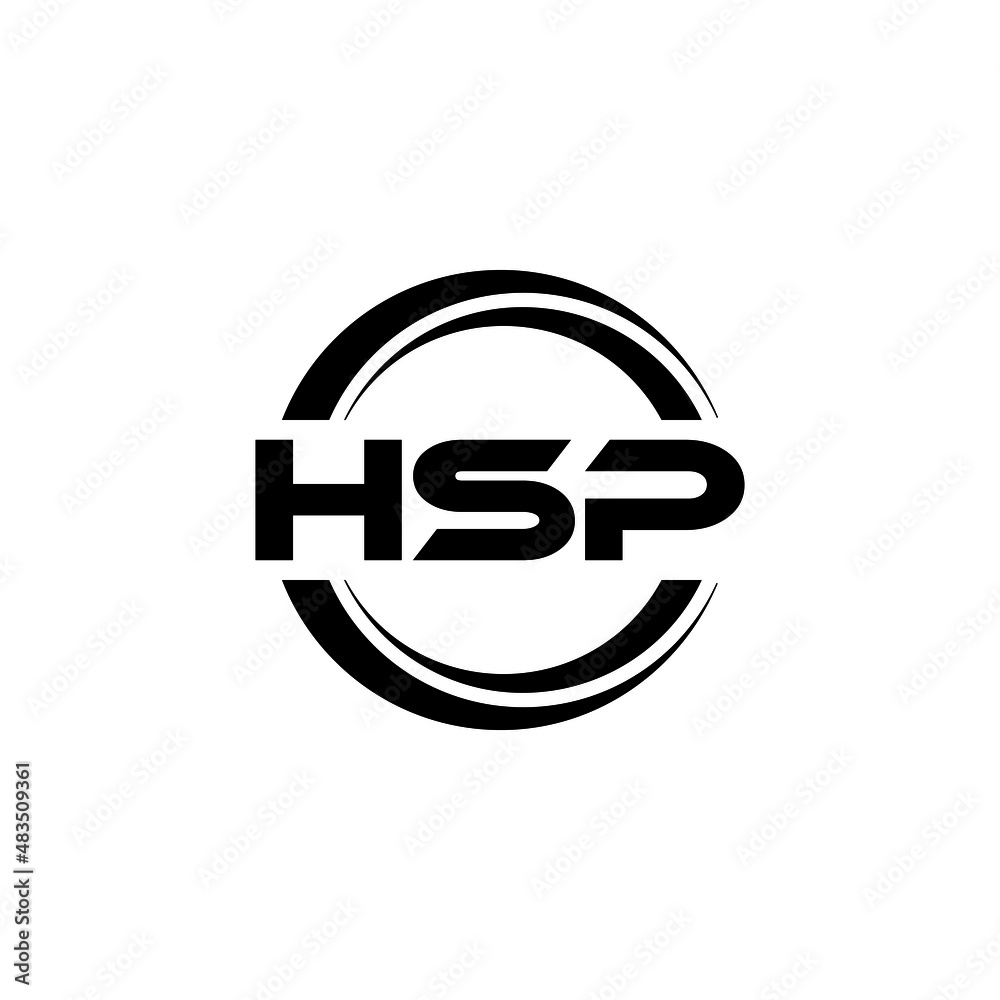 HSP letter logo design with white background in illustrator, vector ...