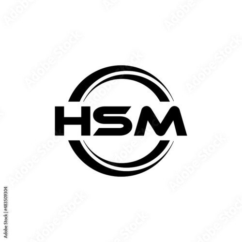 HSM letter logo design with white background in illustrator, vector logo modern alphabet font overlap style. calligraphy designs for logo, Poster, Invitation, etc. photo