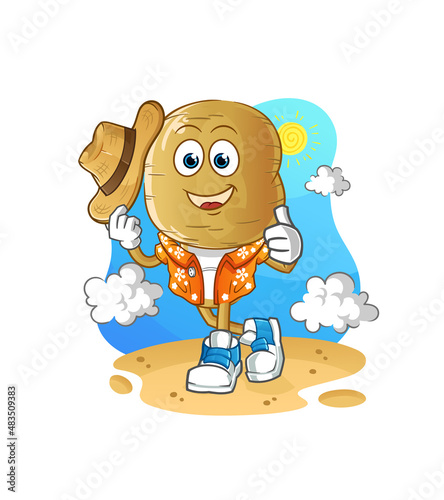 potato head cartoon go on vacation. cartoon mascot vector