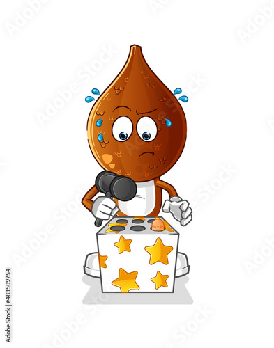 snake fruit head cartoon play whack a mole mascot. cartoon vector