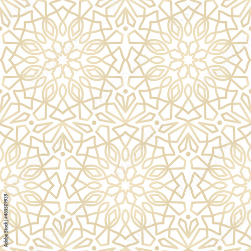 Abstract Gold Arabic Motif Vector Seamless Pattern Design