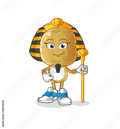 potato head cartoon ancient egypt. cartoon mascot vector