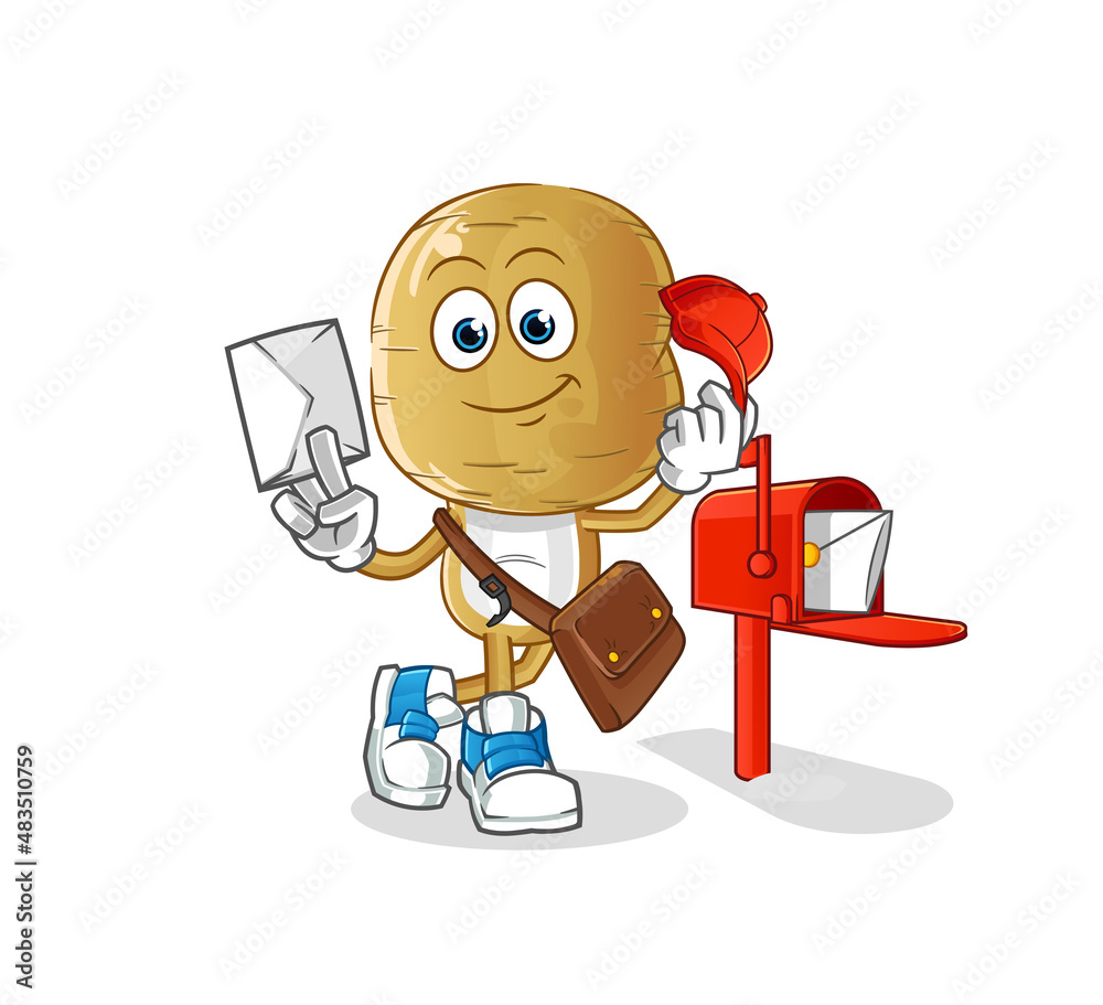 potato head cartoon postman vector. cartoon character