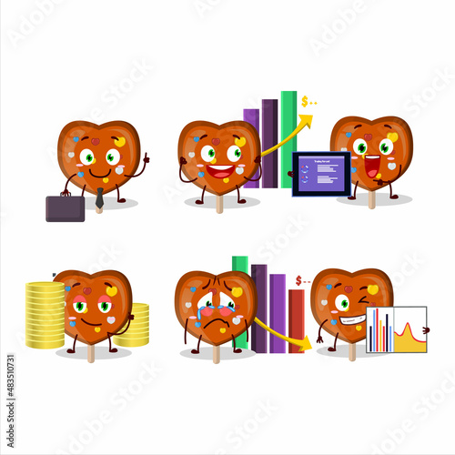 Orange lolipop love character designs as a trader investment mascot