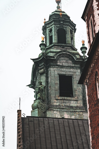 Architecture of Wawel Cathedral in Old Town Krakow, Poland