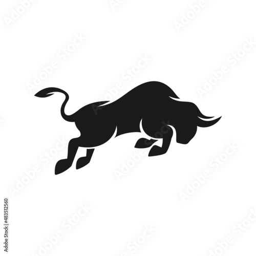 Bull Bison Taurus Buffalo logo silhouette design template