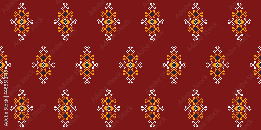 Ethnic damask abstract pattern art. Seamless pattern in tribal, folk embroidery, Tribal cloth style. Ogee geometric art ornament print.Design for carpet,  clothing, wrapping, fabric, cover, textile