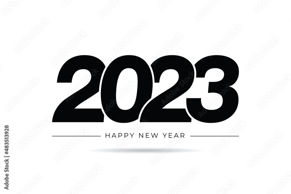 Happy New Year 2023 text design. for Brochure design template, card, banner. Vector illustration. Isolated on white background. Happy New Year 2023 text design. for Brochure design template, card, banner. Vector illustration. Isolated on white background.