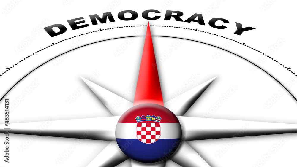 Croatia Globe Sphere Flag and Compass Concept Democracy Titles – 3D Illustration Croatia Globe Sphere Flag and Compass Concept Democracy Titles – 3D Illustration