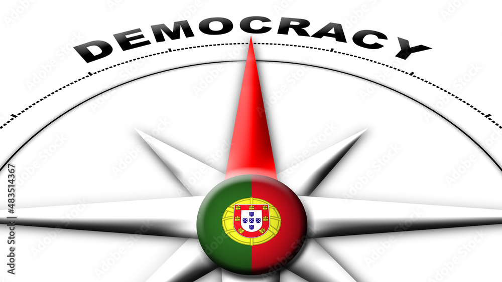 Portugal Globe Sphere Flag and Compass Concept Democracy Titles – 3D Illustration Portugal Globe Sphere Flag and Compass Concept Democracy Titles – 3D Illustration