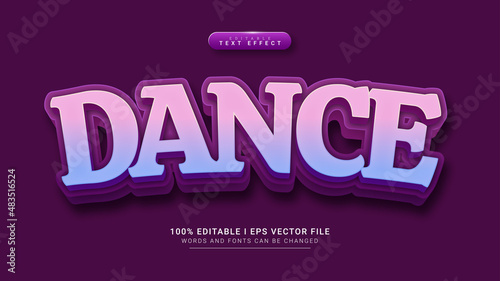 dance 3d editable text effect