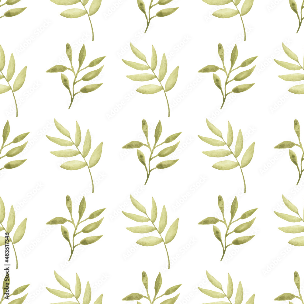 Watercolor leaf seamless pattern Watercolor leaf seamless pattern