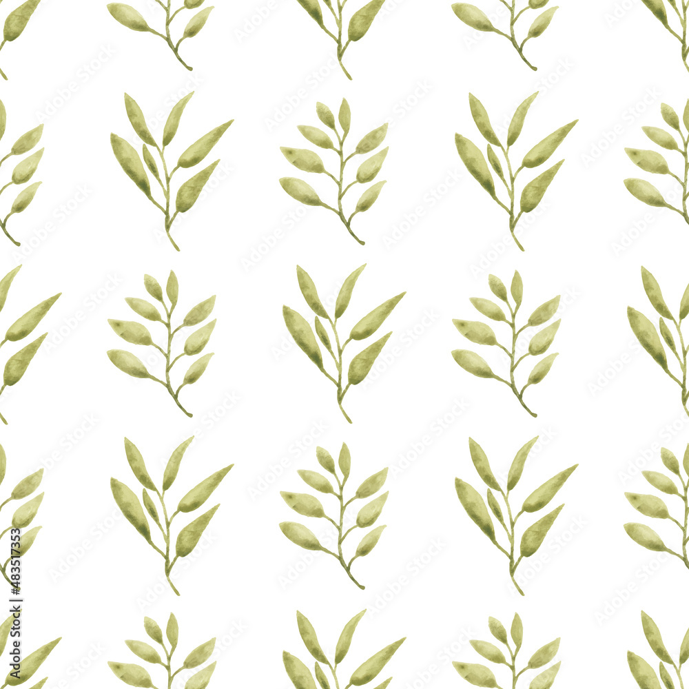 Watercolor leaf seamless pattern Watercolor leaf seamless pattern
