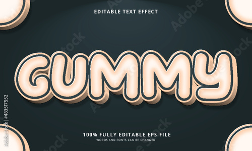 Gummy text style editable text effect