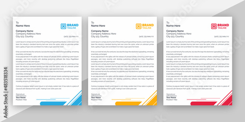 modern, minimal, creative, unique, stylish company business letterhead design template