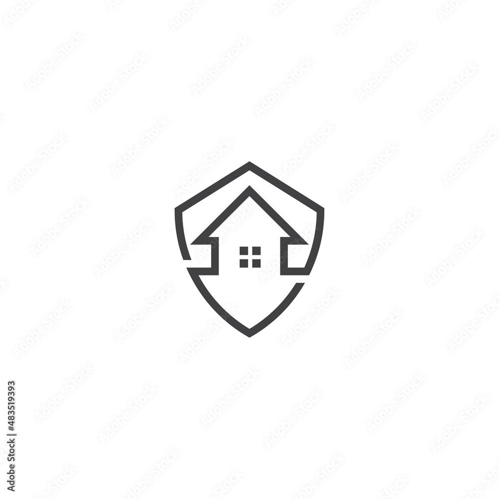 Home protect, house shield. Vector icon logo template Home protect, house shield. Vector icon logo template