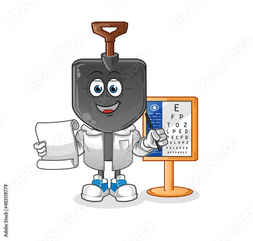 shovel head cartoon oculist. cartoon mascot vector