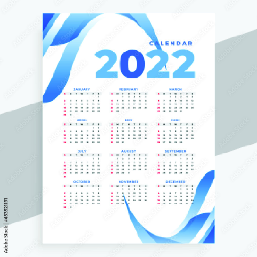 simple one page calendar design template Stock Vector | Adobe Stock