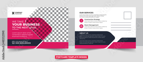 Postcard or Eddm postcard design template vector.
